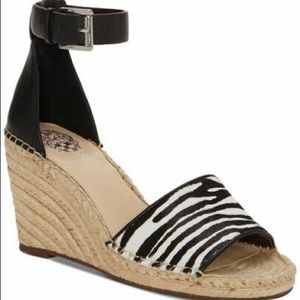 Vince Camuto Zebra Leera Espadrille Wedge Heels